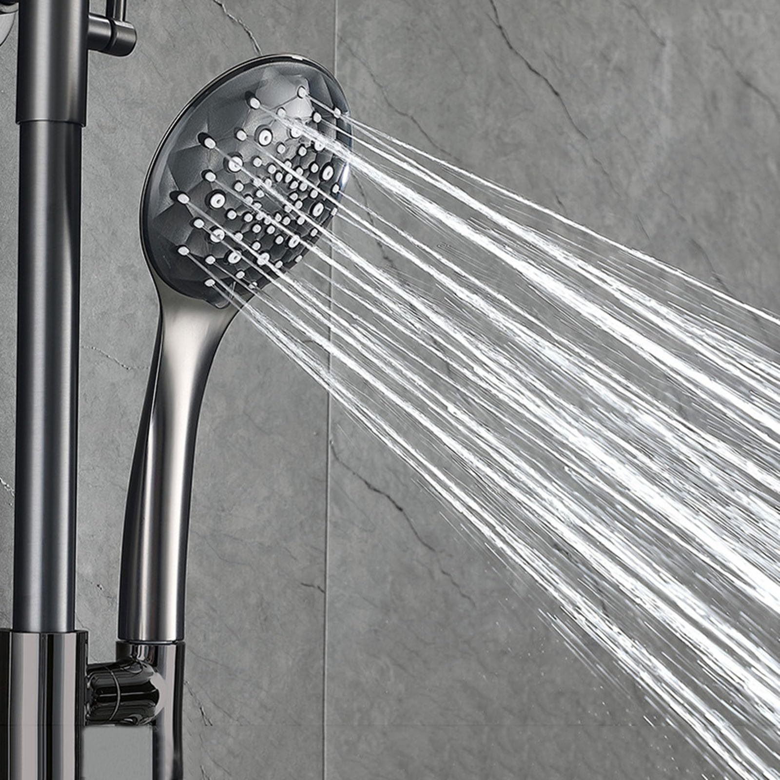 columna ducha termostatica de 38° con grifo gris Pistola