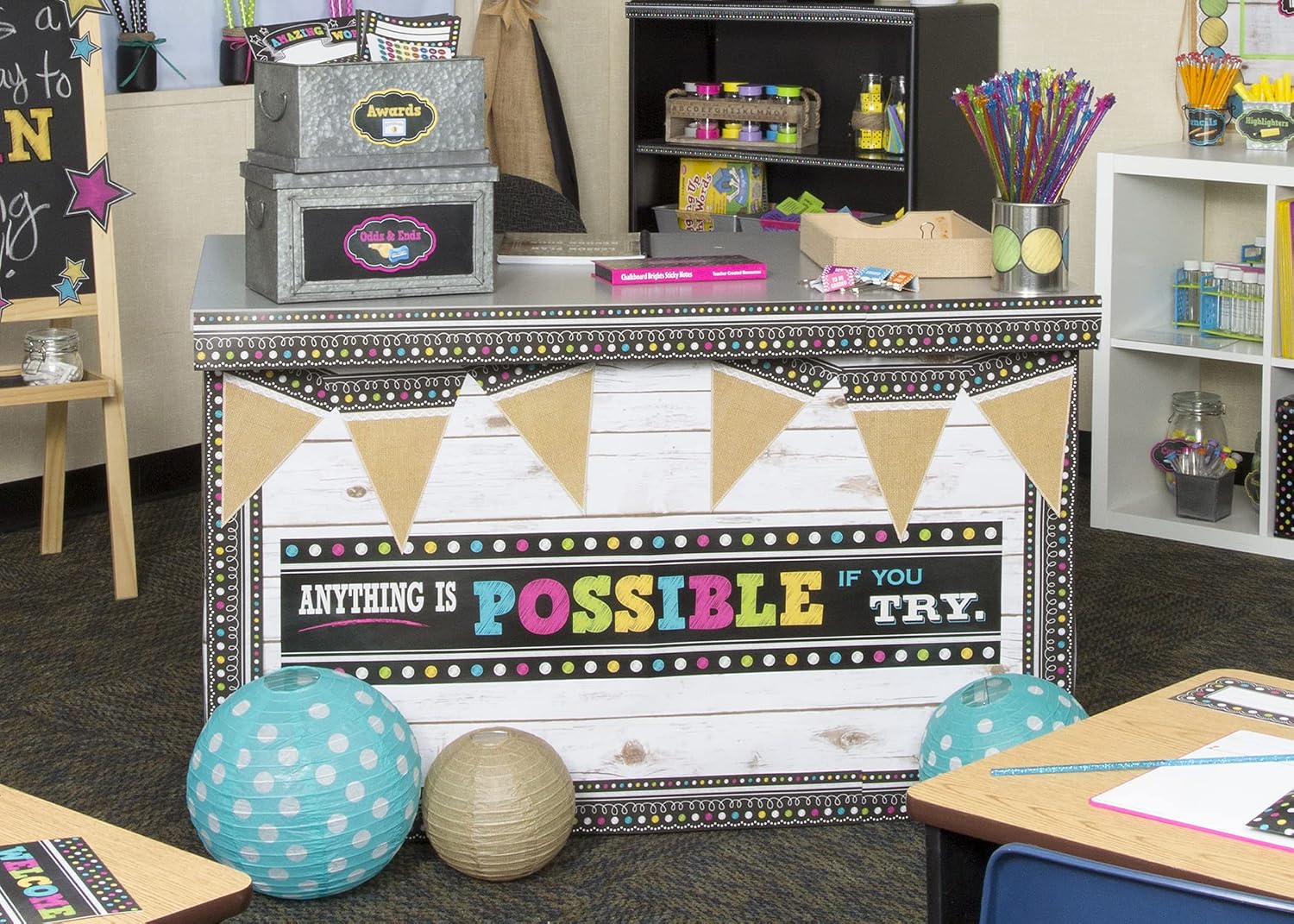 Teacher Created Resources Chalkboard Brights Anything is Possible Banner