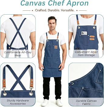 Nanxson Canvas Apron for Men Women,Work Apron with Pockets for Cooking