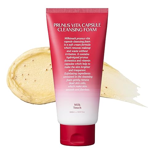 MILKTOUCH Prunus Vita Capsule Limpiador espumoso para todo tipo de piel Lavado facial espumoso para piel grasa limpiador facial suave Limpiador