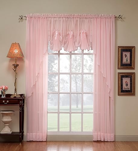 Vista 720 de Today's Curtain - Cortina Emelia de gasa original, panel de 84 pulgadas, negro, 60 pulgadas de ancho x 84 pulgadas de largo