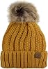 C.C Thick Cable Knit Faux Fuzzy Fur Pom Fleece Lined Skull Cap Cuff Beanie