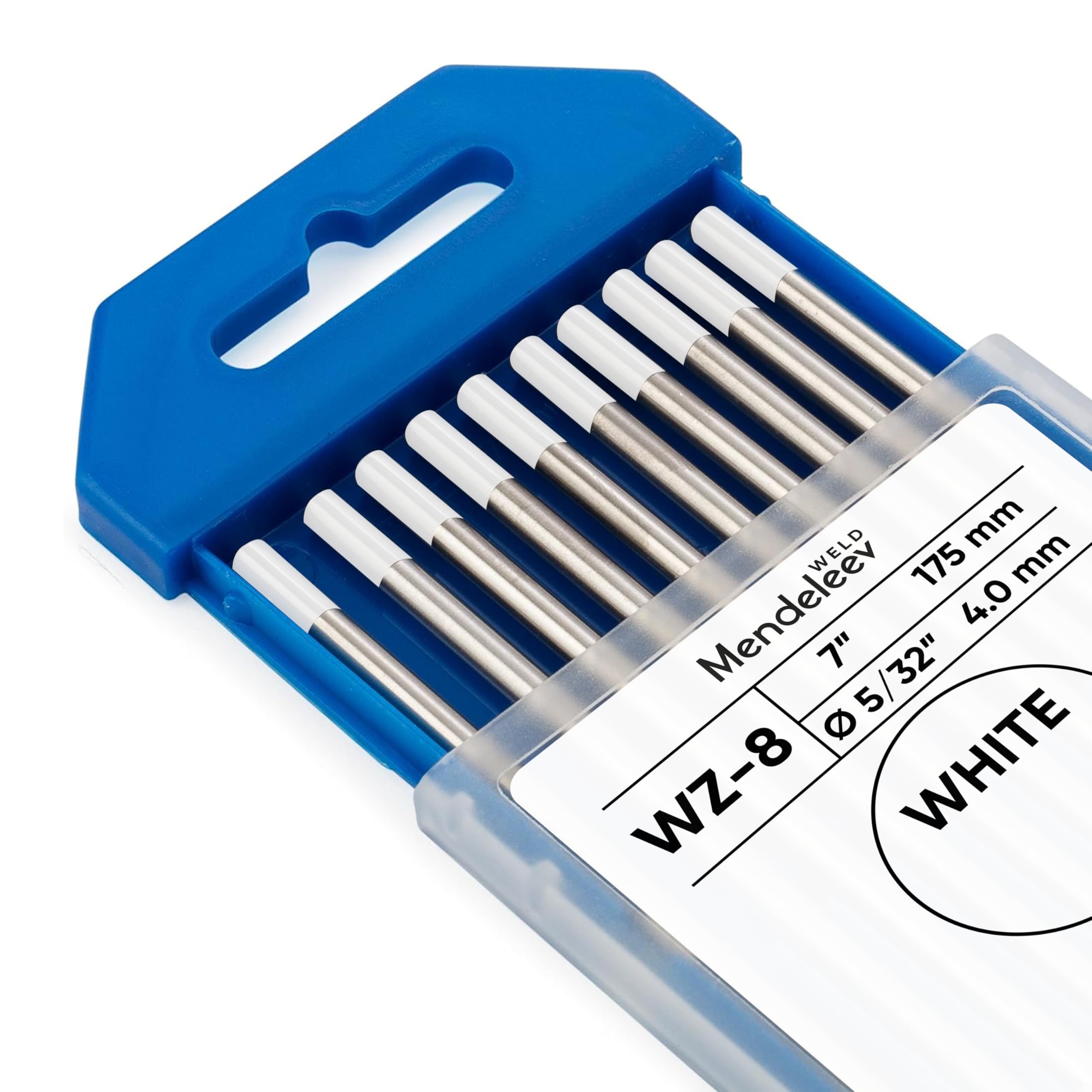 WZ-8 WHITE 5/32" Tungsten Electrode TIG Welding 10-Pack (Zirconiated-0.8% WZ8/EWZ8)