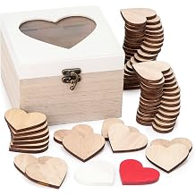 Mopec W13 Wooden Window Box 48 Hearts to Sign Wishes, Natural, Normal