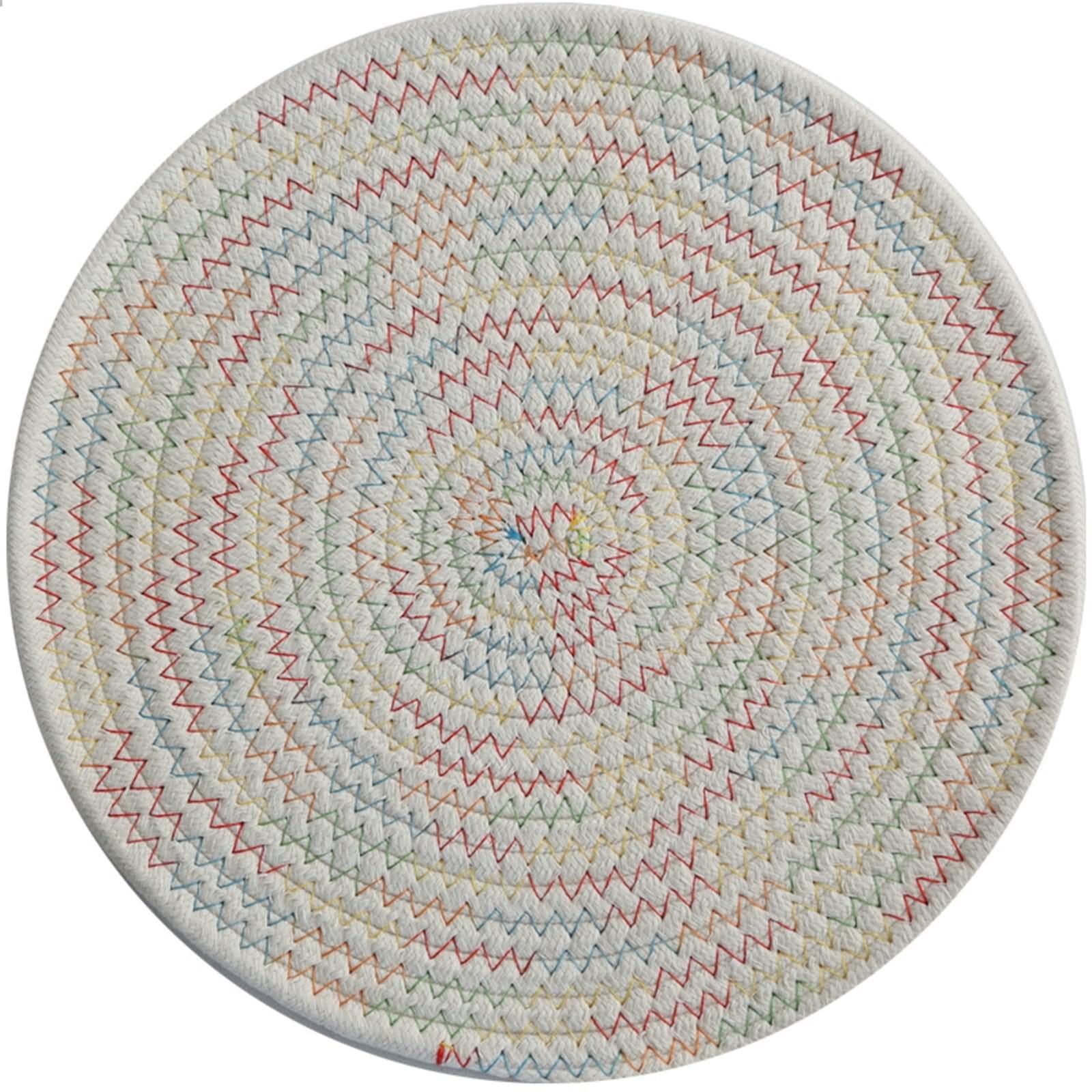 Jesienne bawełniane podkładki pod talerze kuchenne, 30 x 30 cm, okrągłe, tkane, wielokolorowe