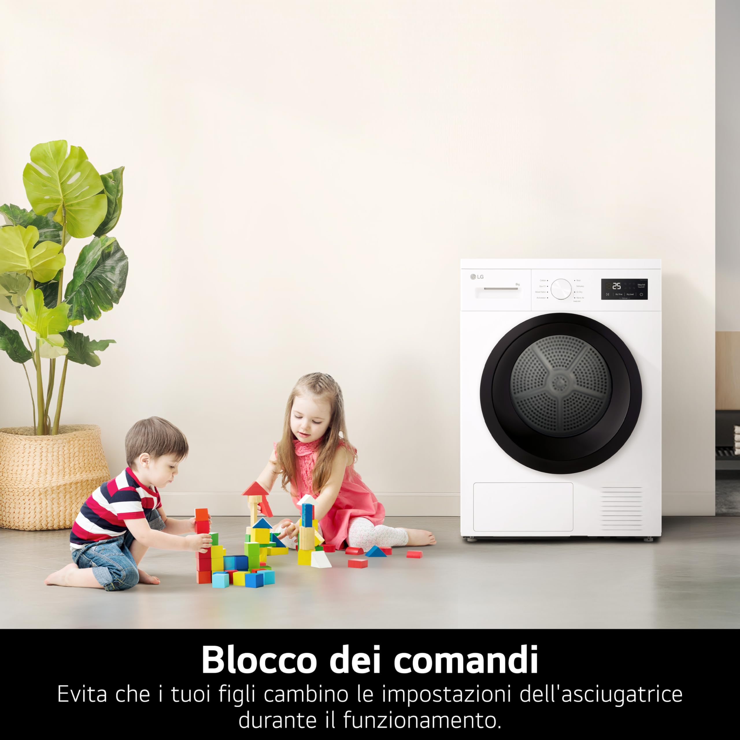 LG RNA1008NWK Asciugatrice Pompa di Calore 8 kg, Classe D, Asciugatura Delicata a Bassa Temperatura con Sensore, Serie A1, 8 Programmi, Cestello in Acciaio Galvanizzato, Bianco