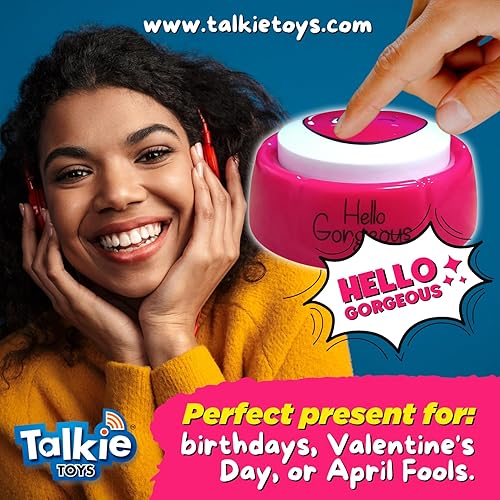 Miniatura 3 de Talkie Toys Products Hello Gorgeous Button - Reproduce una cita y afirmación motivacional Hello Gorgeous
