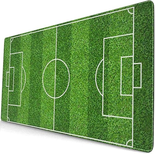 Alfombrilla de escritorio grande para juegos con estampado de fútbol, alfombrilla de ratón grande para campo de fútbol para juegos