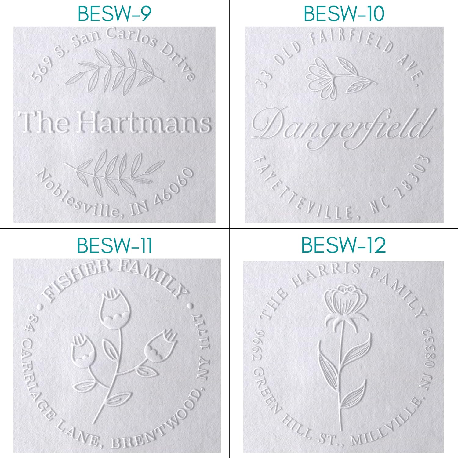 Custom Address Embosser Stamp - Personalized Monogram Seal For Wedding Invitations & Stationery