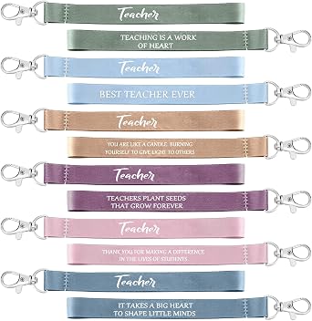 Inbagi 30 Pcs Teacher Appreciation Keychains Gifts Bulk Christmas Teacher Keychain Gift with Inspirational Quote Party FavorsBright Color