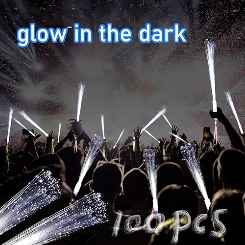 Miniatura 7 de 100 varitas de fibra óptica blanca, 3 modelos de bengalas de boda, varillas luminosas, varitas de luz LED, para boda, despedida de soltera,