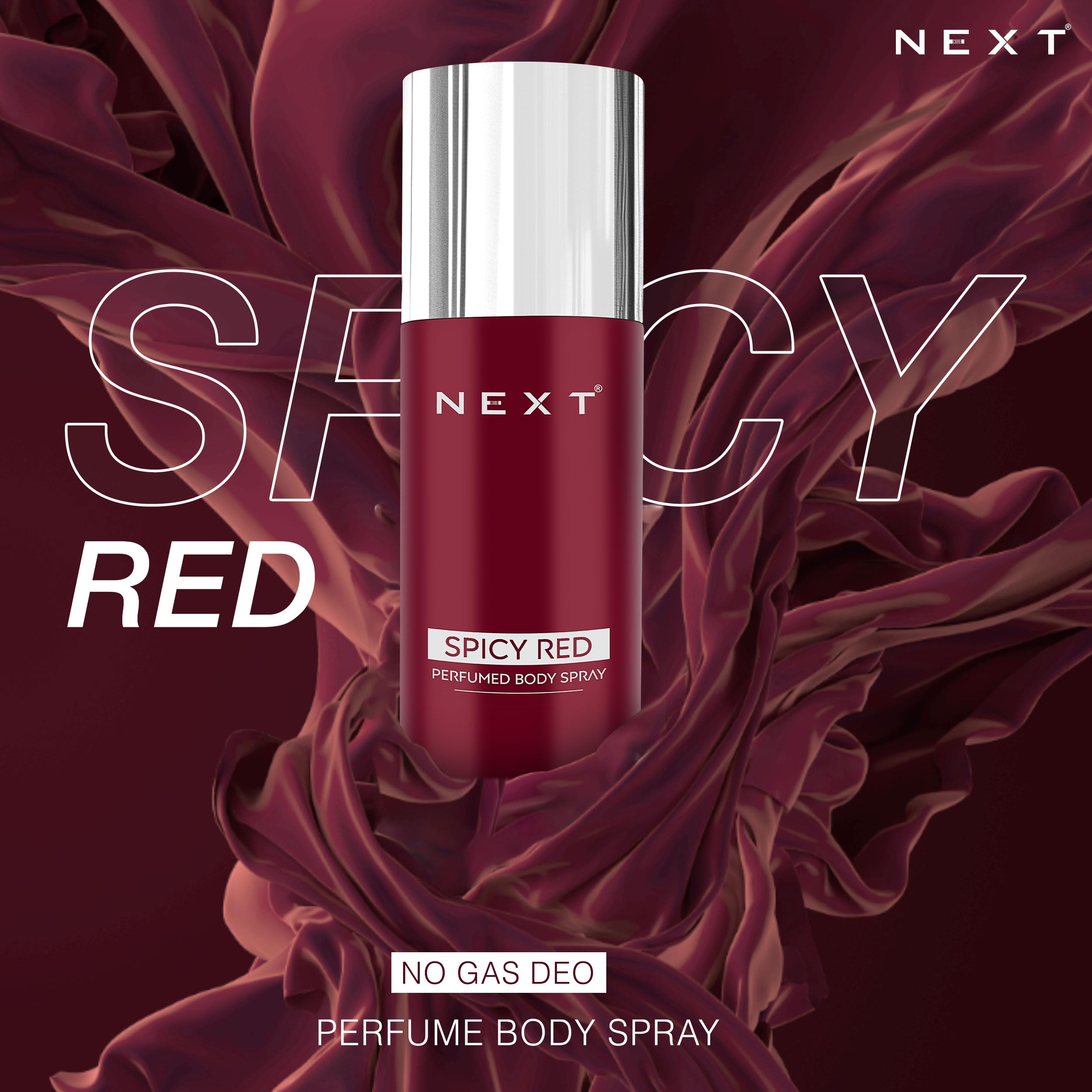 Next Care Spicy Red No Gas Perfumed Body Spray, Long-Lasting Unisex Deodorant Spray with Coriander & Bergamot Notes, 120 ml 4
