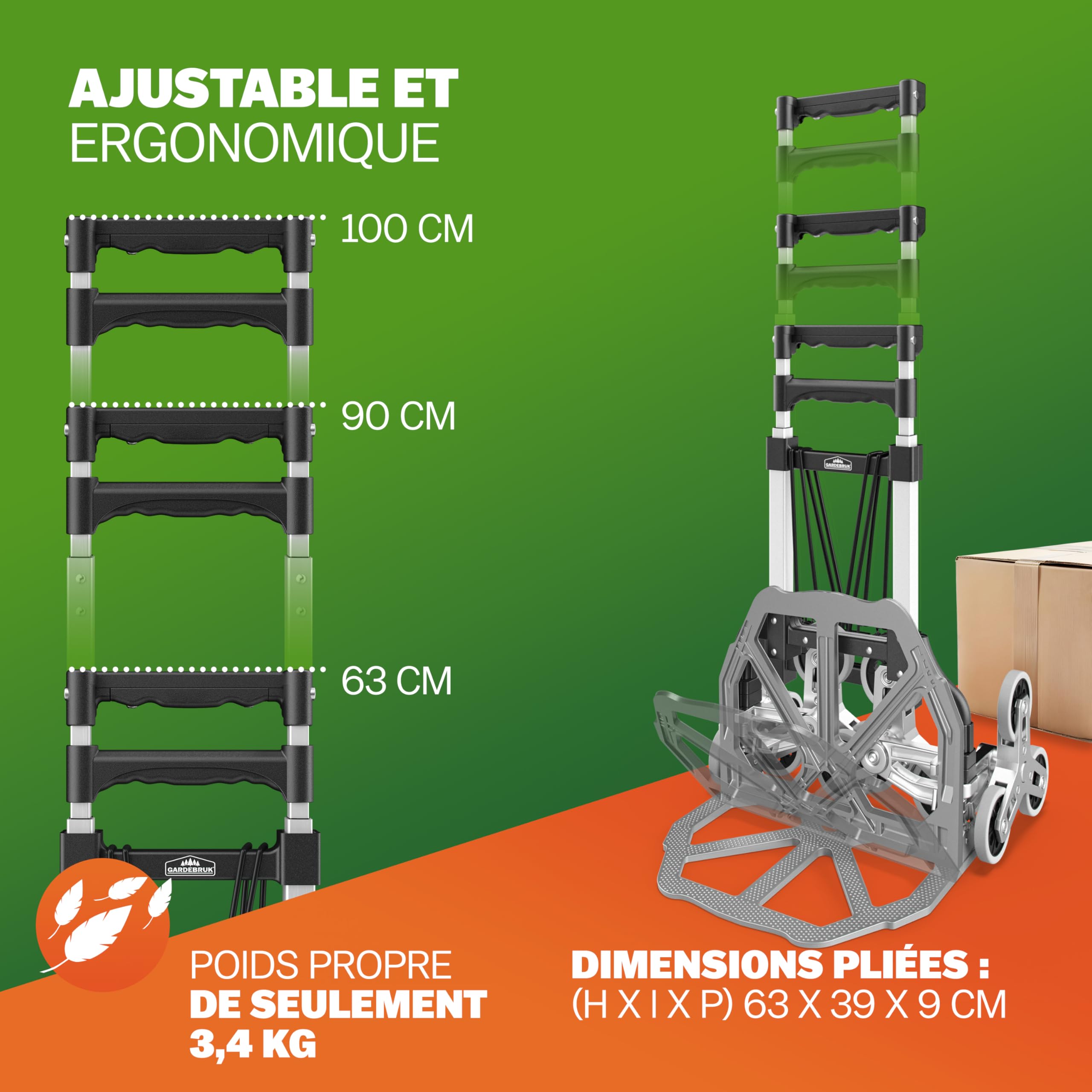 GARDEBRUK Diable Aluminium Pliable escalier 80 kg