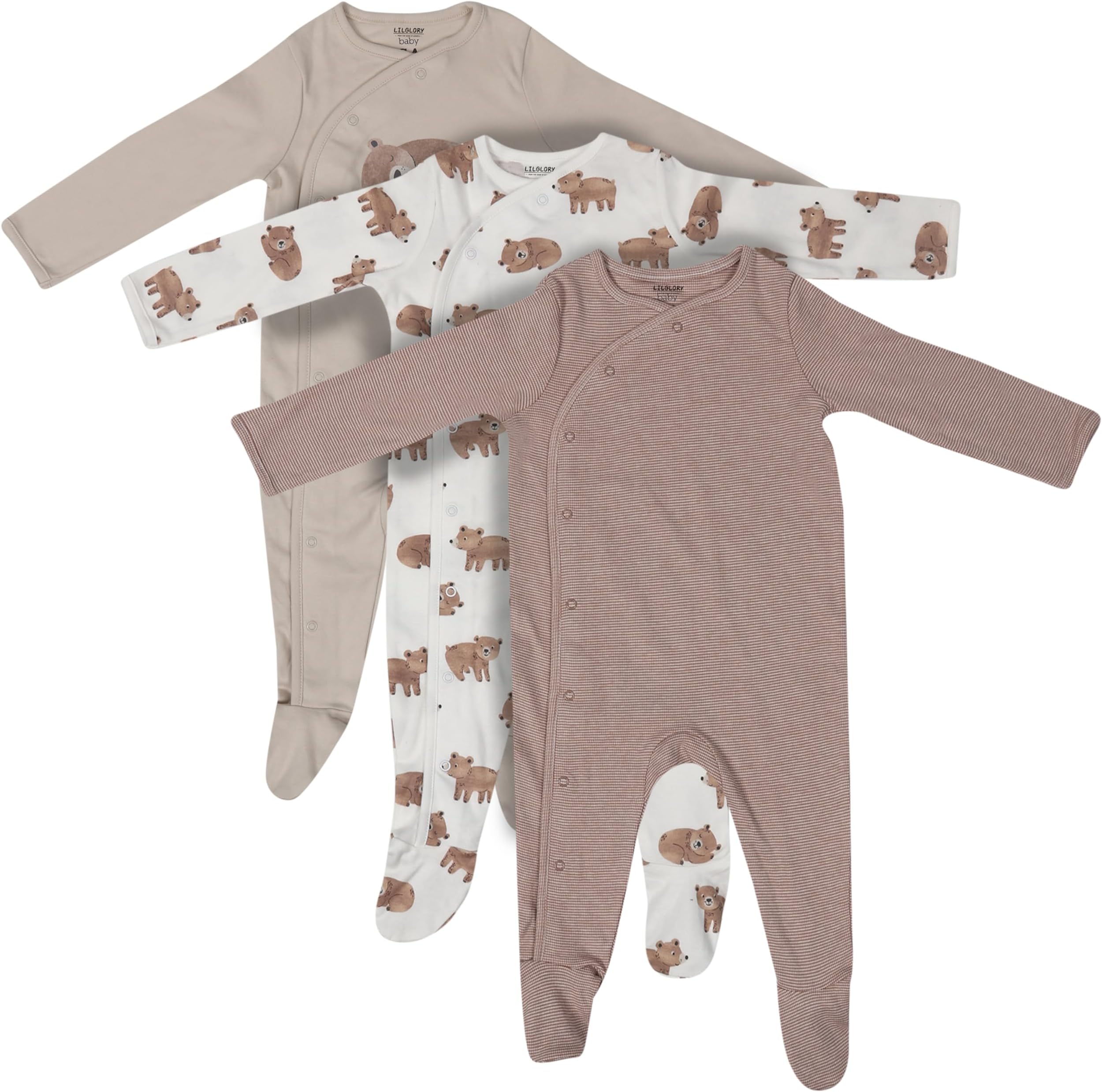 LILGLORYPremium Cotton Jumpsuit For Baby Boys & Girls - Soft Fabric with Comfortable Cozy feel, Best Romper Sleepsuits for Newborn Baby,Night suit for infants,3 piece set (Multi)
