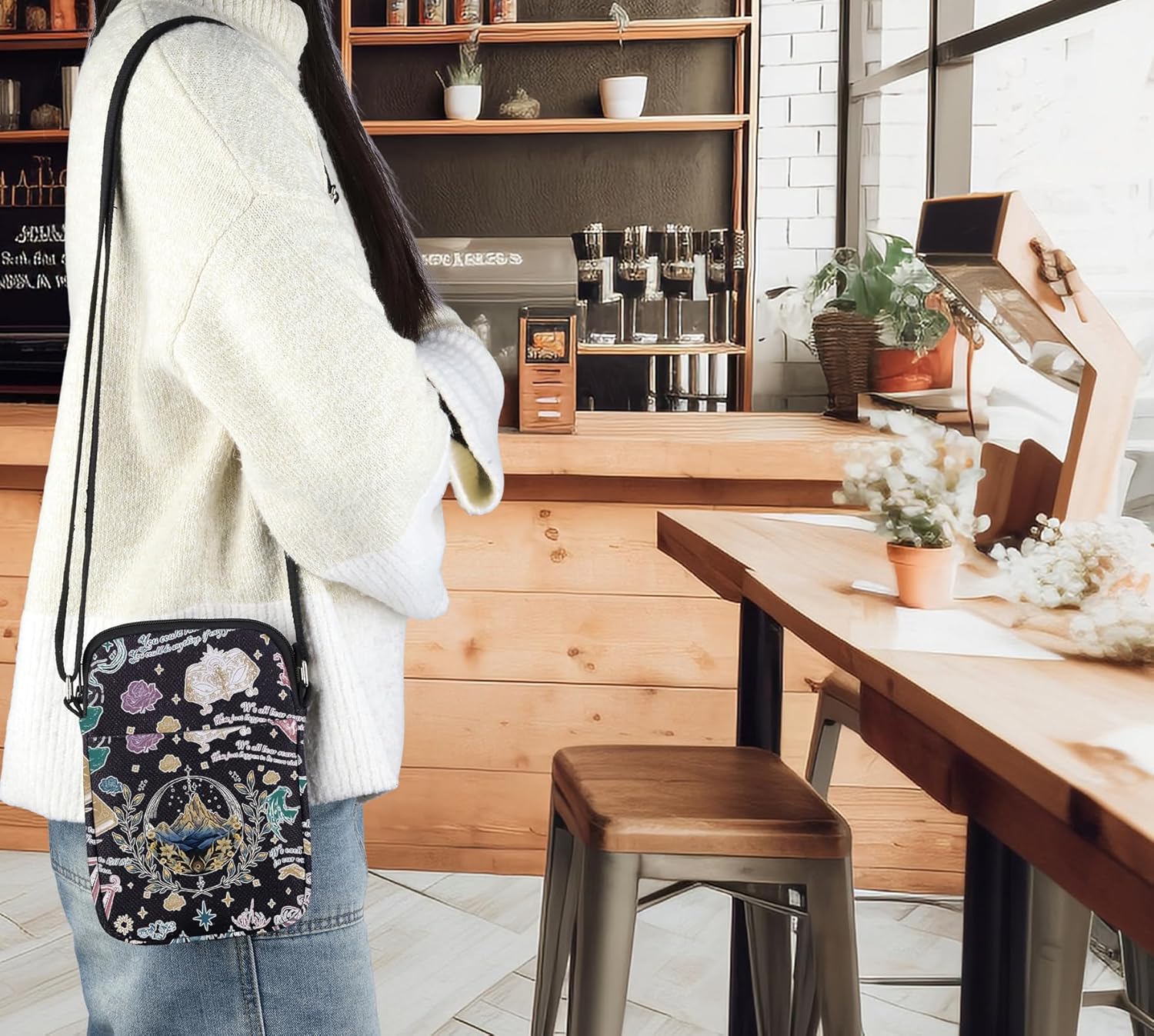 G2TUP Fantasy Books Crossbody Bag Bookish Gift You Could Rattle Night Shoulder Bag Bookish Lover Merch - Image 7