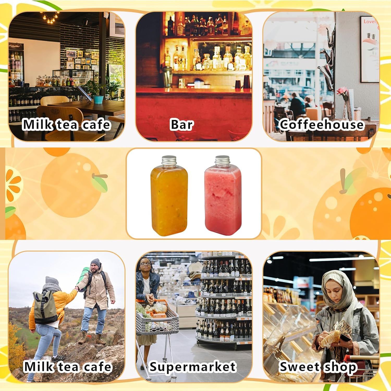 25 Pcs Plastic Bottles with Caps Reusable Flat Water Bottle Clear Plastic Flask Bottle Mini Beverage Container for Milk, Juice, Drinks, Tea, Liquor and Alcohol (12 oz) - Image 5