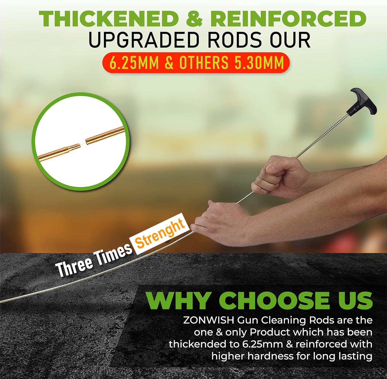 ZONWISH Brass Jags Universal Gun Cleaning Kit with Large Gun Mat and