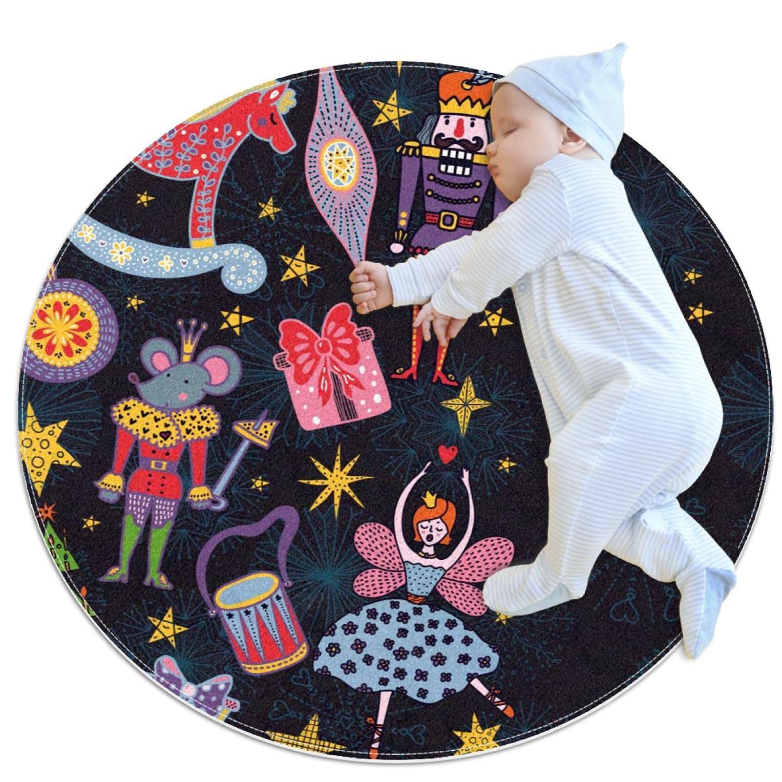 Tapis Souris JDEZ pour sol froid de chambre et buanderie tapis rond 100cm