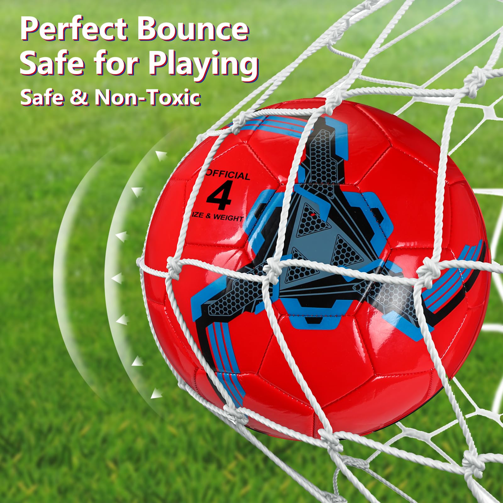 Deekin 6 balones de fútbol a granel con bomba tamaño 5/4/3 balón de fútbol para interiores y exteriores, práctica deportiva, competición, accesorios de entrenamiento deportivo para jóvenes y adultos