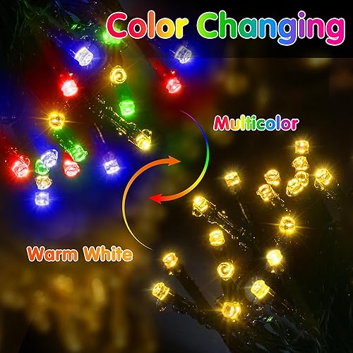 Miniatura 7 de Guirnalda de luces de Navidad que cambian de color, 720 luces LED de 328 pies, para exteriores, 11 modos con control remoto para árbol de Navidad,