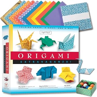 Origami Extravaganza Kit: 38 Fun Projects, 162 Papers, 96-Page Book - Ideal for Kids & Adults Beginners