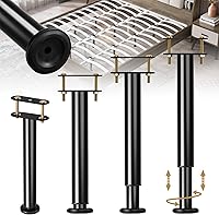 Vista 11 de Patas de soporte de cama de altura ajustable de 13.8 a 23.6 pulgadas, patas de soporte central para marco de cama, listones centrales de cama