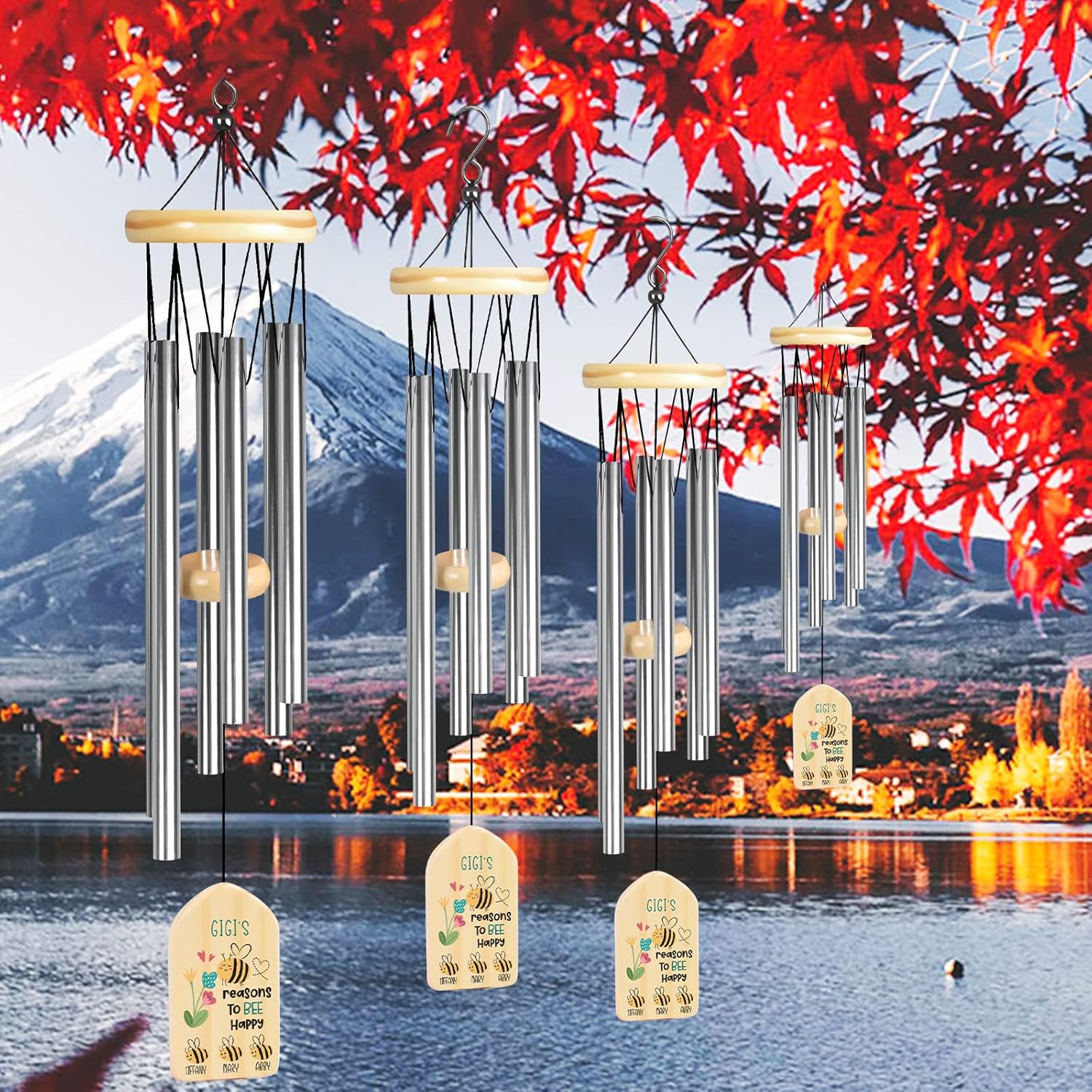 Jocidea Personalized Gigi Gifts Wind Chimes, Gifts for Gigi, Grandma Gift, Perfect for Mother's Day, Birthdays, Thanksgiving, Valentines Day or Christmas