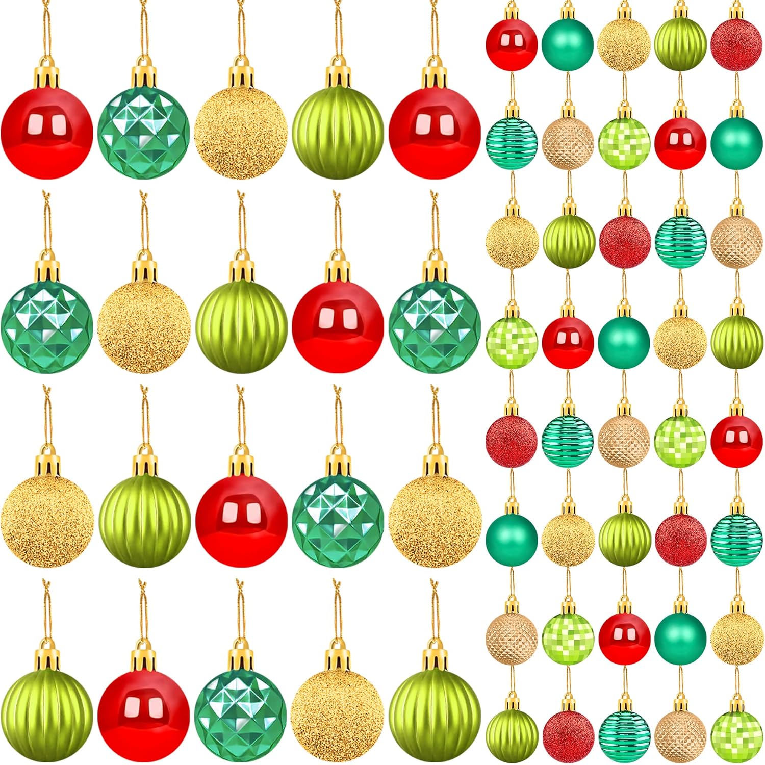 Duufin 60 Pieces Christmas Balls Ornaments Shatterproof