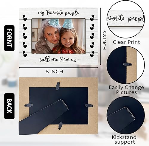 Miniatura 7 de Hiuwevt Memaw Gifts - Marco de fotos de 4 x 6 pulgadas, regalos para abuelas de nietos, nietos, regalo de cumpleaños de madres, marcos de fotos de