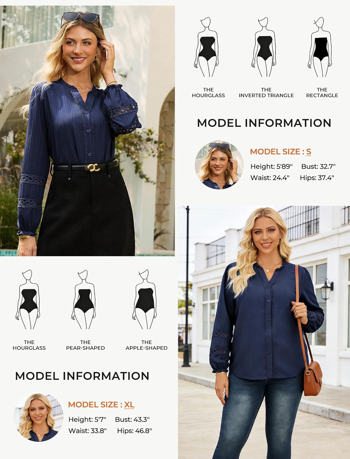GRACE KARIN Women Dressy Casual Tops,Long Sleeve Button Down Ruffle Blouse,Work V Neck Shirt Summer Spring Business Outfit - Image 6