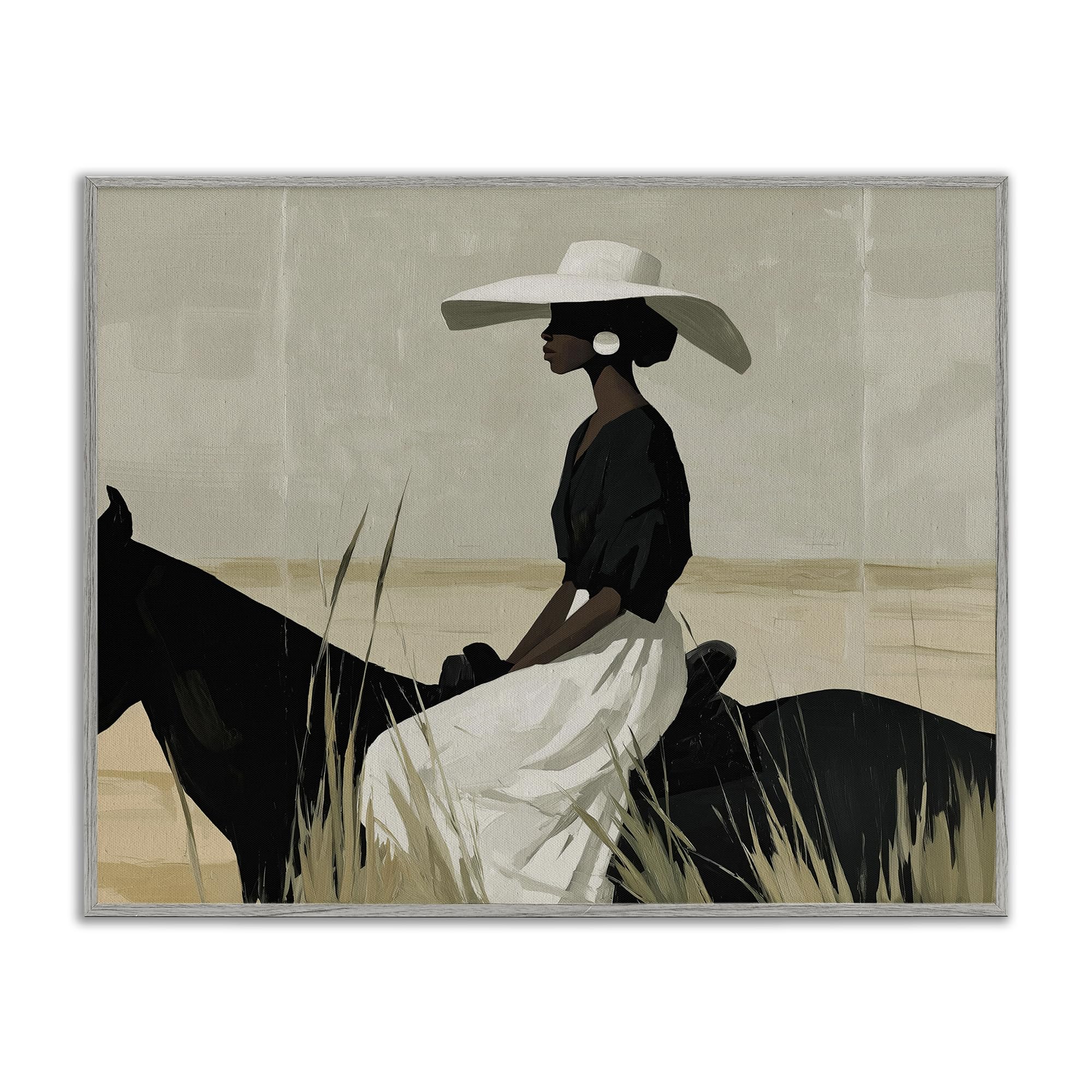 Stupell Industries Equestrian Elegance Silhouette 'Equestrian Elegance Silhouette', Framed Giclee Art, Gray, 14 X 11 Inches, Easy To Hang And Sturdy, Made In Usa, By Svetlana Aleynikova