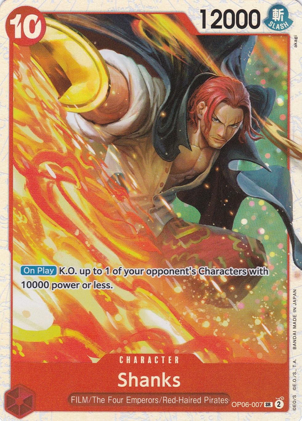 Shanks (OP06-007) (V.1) - Super Rare - Wings of The Captain - One Piece Card  Game - Single Card