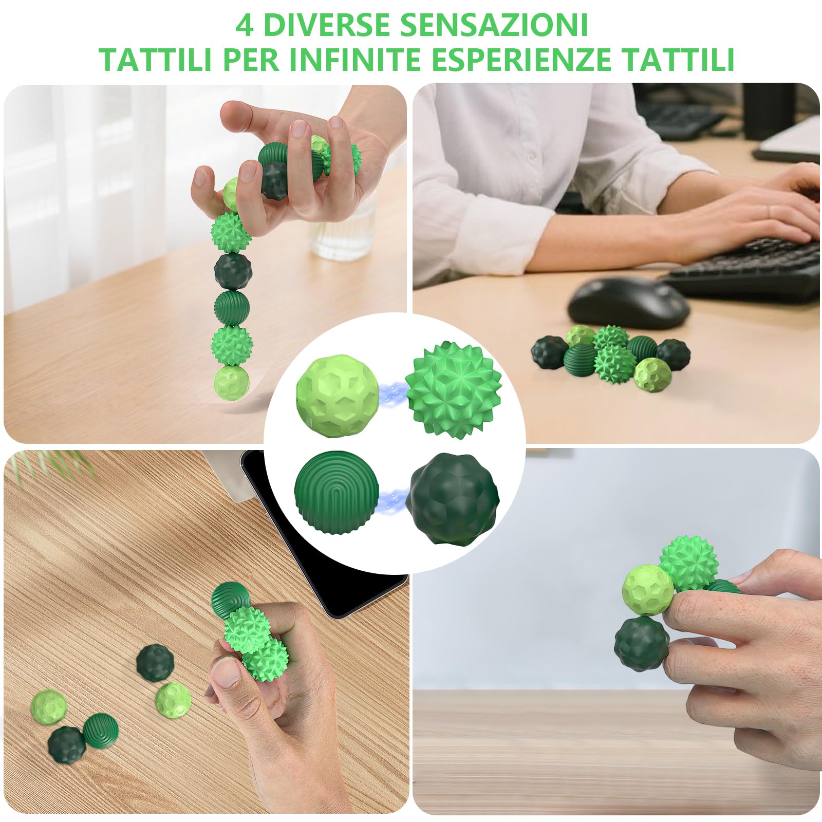 8 Pezzi Giocattoli Magnetici, Palle Sensoriali, Giocattolo