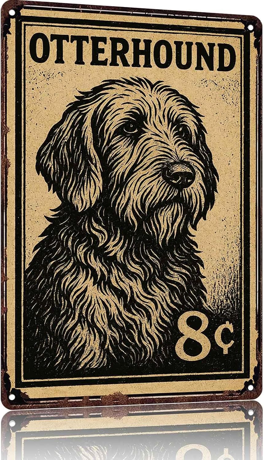 Vintage Otterhound Metal Signs 8x12 Inch, Home Wall Decor
