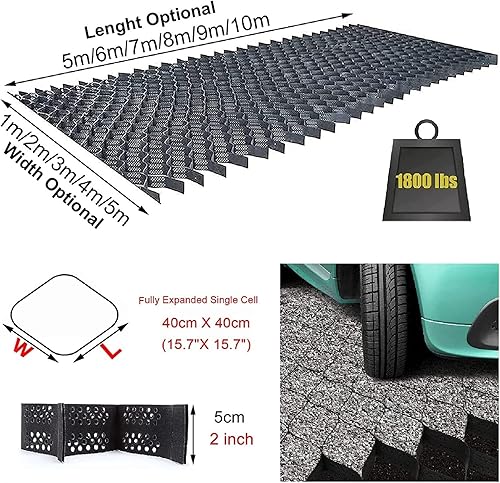 Miniatura 2 de Rejillas de control de barro de 4 pulgadas para patio, exterior, caballo, granero, adoquines de geomalla de polietileno para