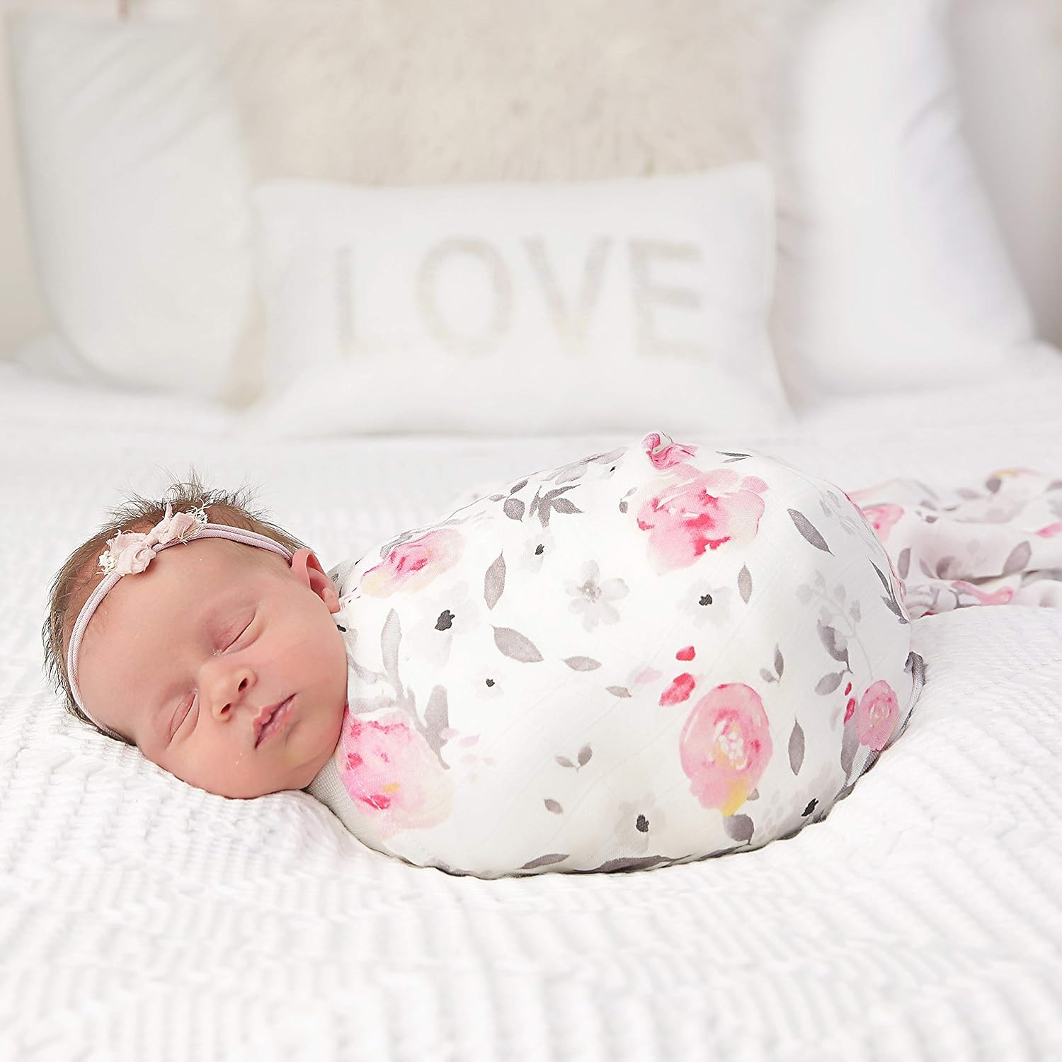 Kids N’ Such Extra-Large Muslin Baby Swaddle Blanket, Petal, 47 x 47, 3 Pack : Baby