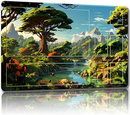 Tapete de juego para MTG, con bolsas de almacenamiento gratis, tapete de juego de 24 x 14 pulgadas, TCG y tapete de juego de mesa para tarjetas,