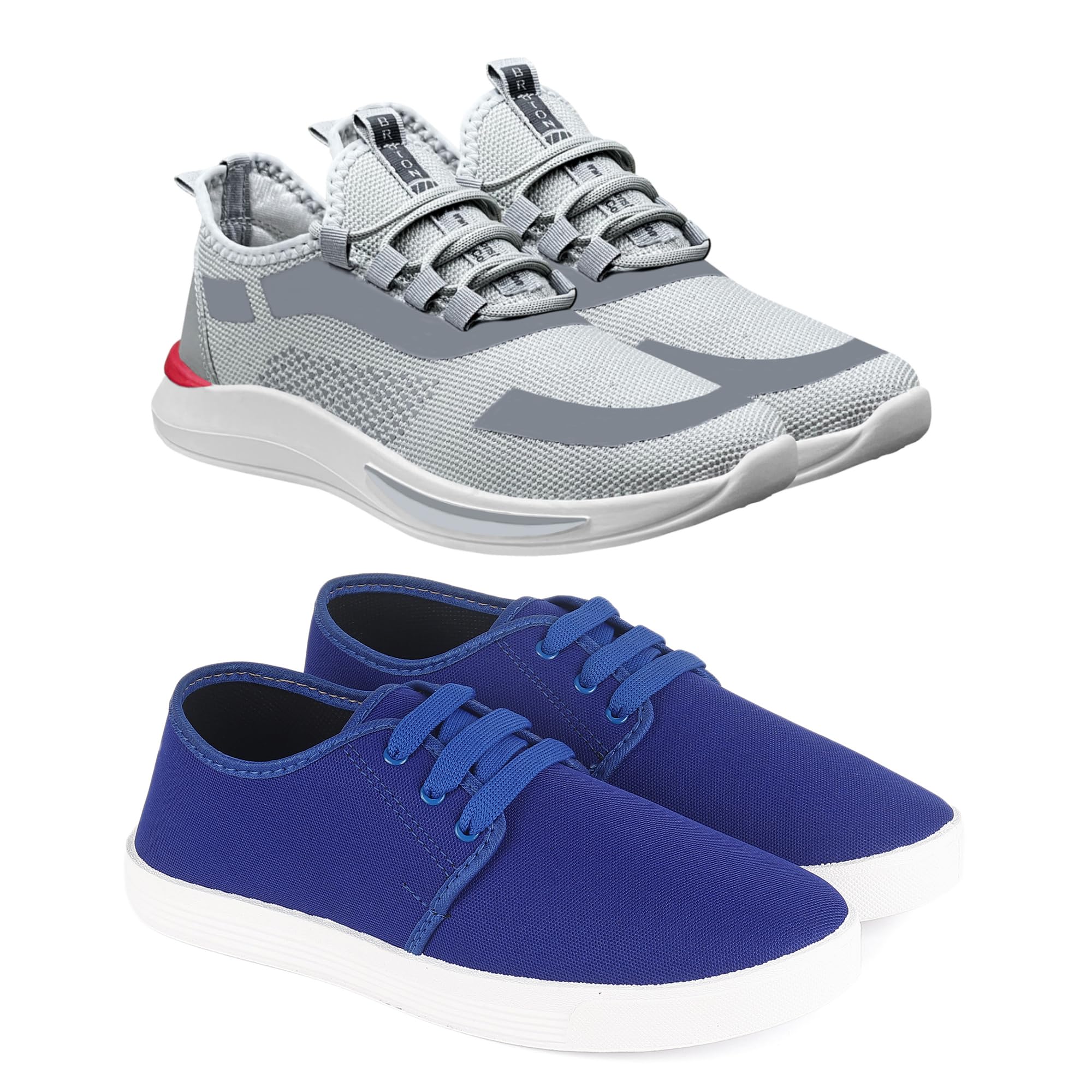 BRUTON Stylish Running Shoes Sports Shoes for Mens & Boys - Grey, Blue (B0D3HX45JP) Amazon Price History, Amazon Price Tracker