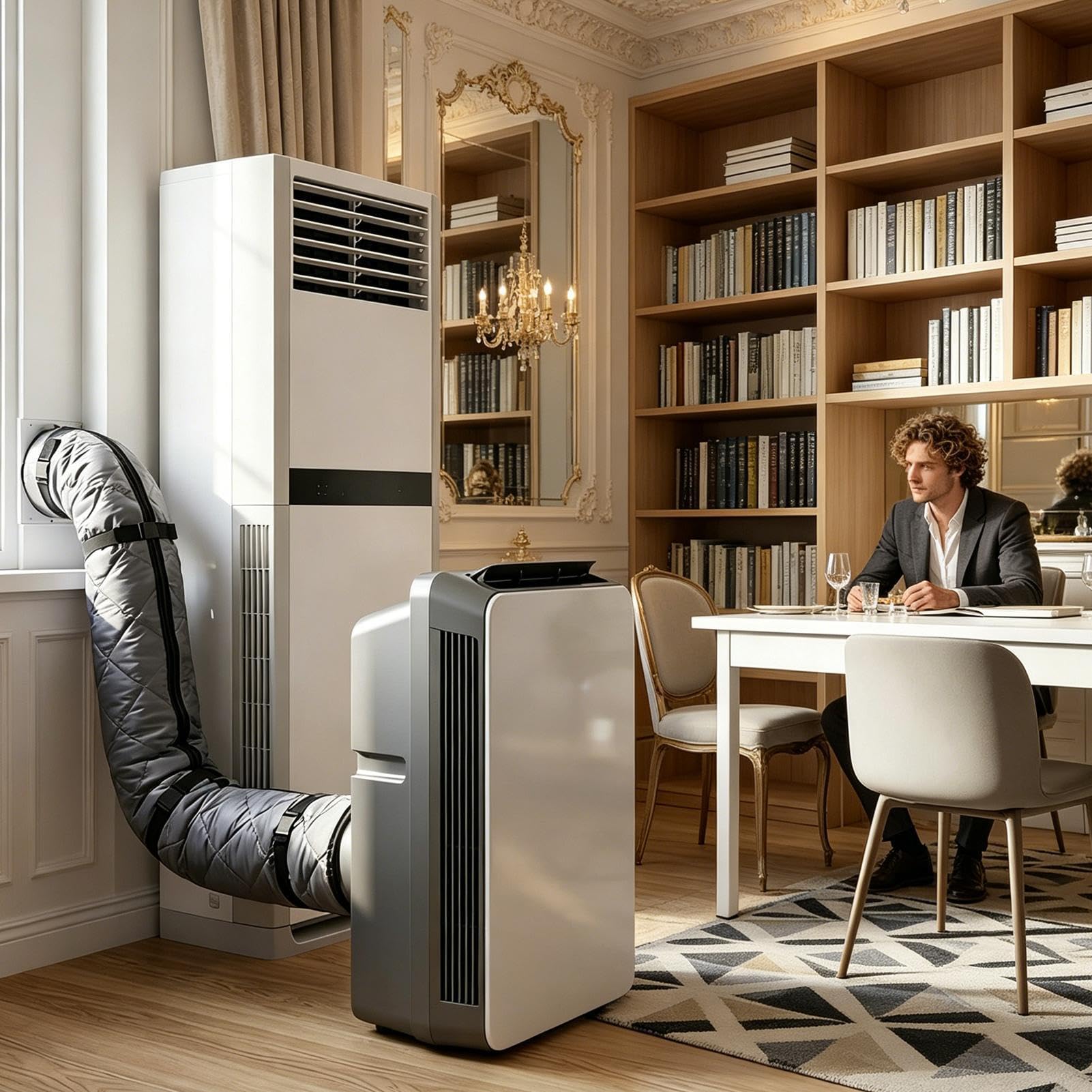 Schlauch Abdeckung Für Tragbare Klimaanlagen, Tragbare AC-Schlauch-Isolierhülle 148x53 Cm, Oxford-Stoff, Klettverschluss, Für 5,8–6 Zoll, Schützt Vor & UV, Für Garagen, Wohnmobile & Wohnungen