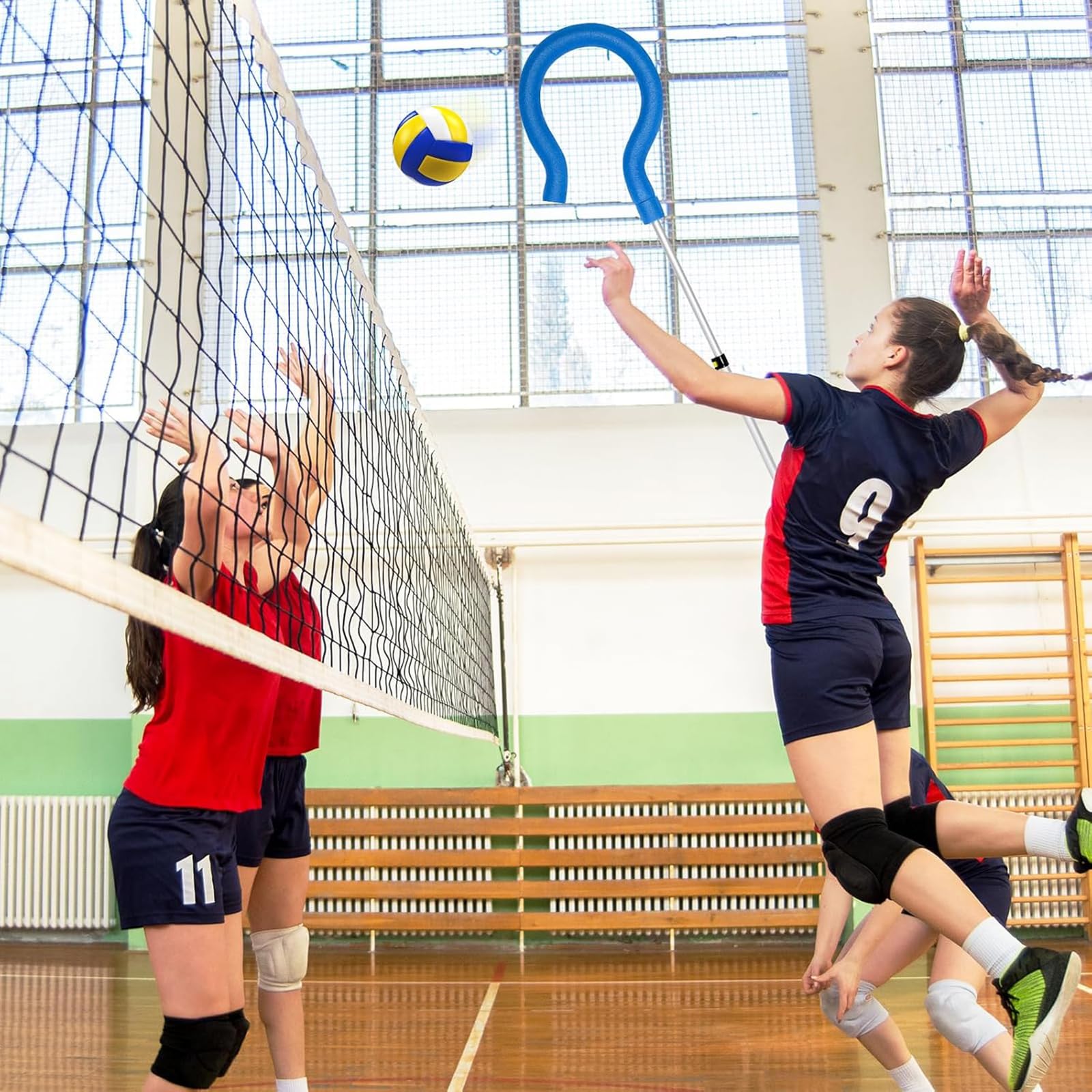 Set di 5 attrezzi da allenamento per pallavolo, attrezzi per allenamento, allenamento e allenamento per pallavolo, attrezzature per la pratica per migliorare il posizionamento e servire i colpi