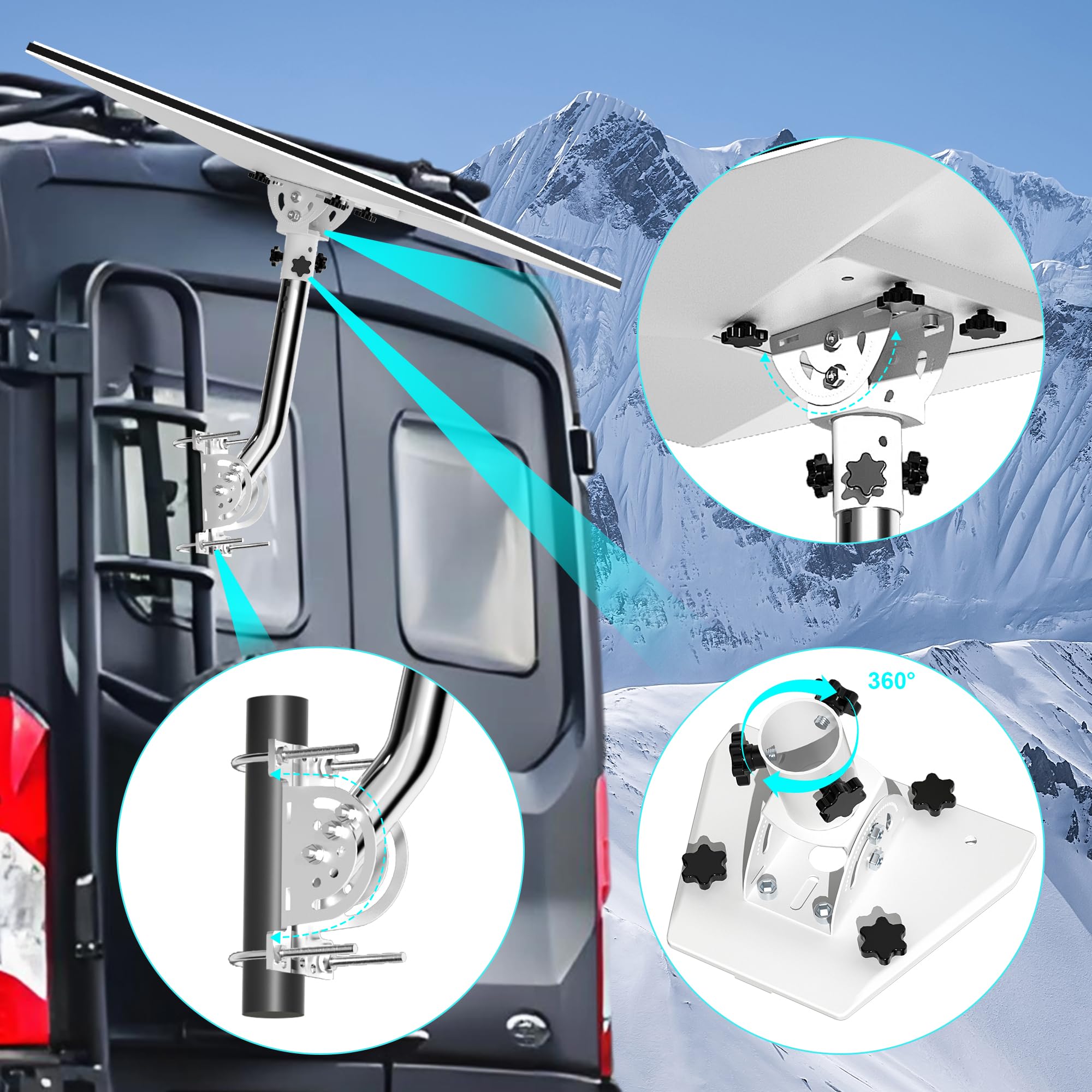 Staffa STAR LINK, Staffa Di Montaggio A Parete Standard Gen 3 Per for STAR LINK, Regolabile A 360°, Compatibile Con Ricevitori Standard Gen3 (V3)