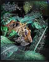 クリスタルアート　ジャングルキング アートパネル　キラキラ ゴージャス トラ クリスタルアート ジャングルキング アートパネル キラキラ ゴージャス