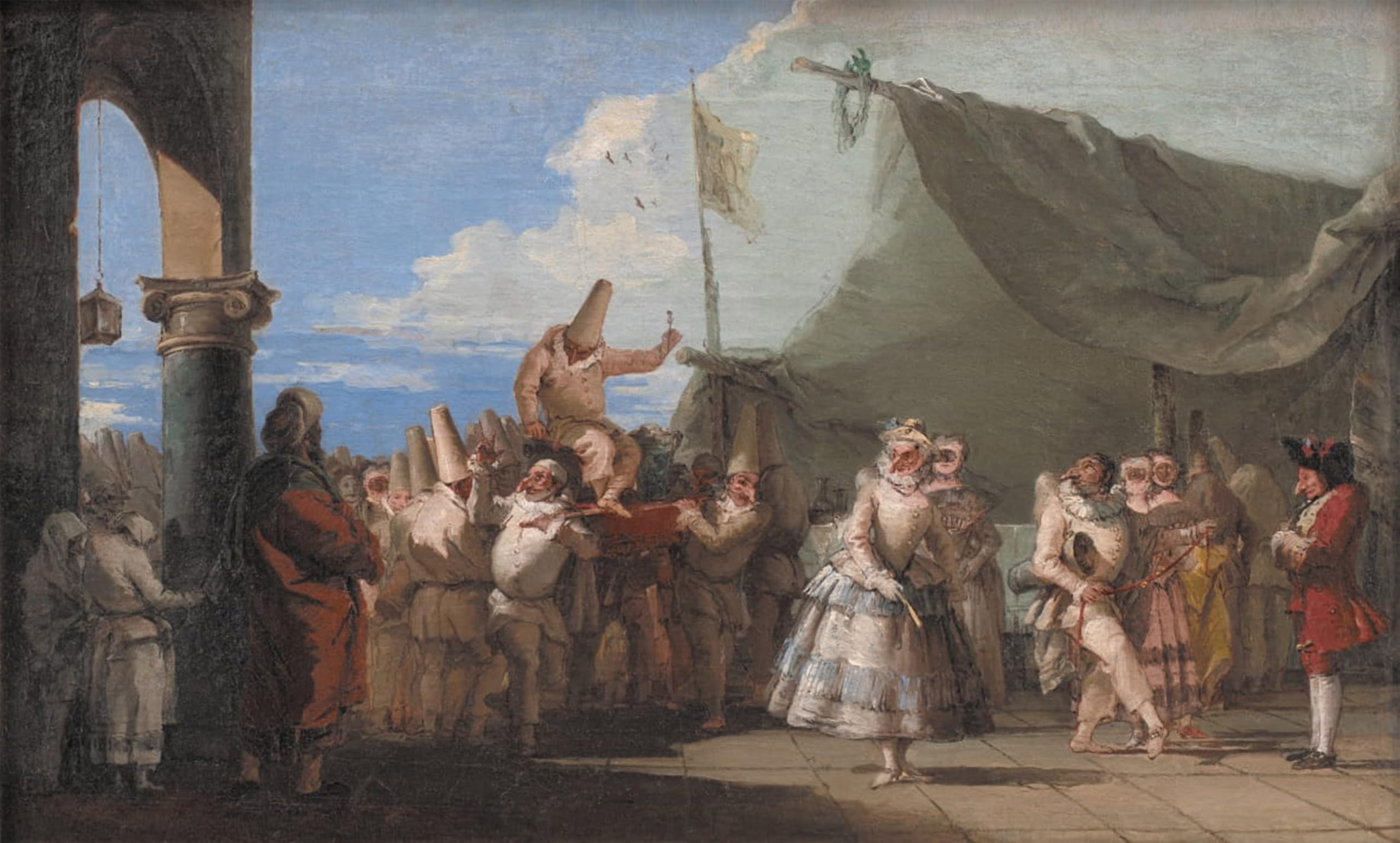 POSTERIIk Famous Print Pop Art Wall Art Graffiti the of Pulcinella by Domenico Tiepolo Art Prints for Home Decor 60x90cm