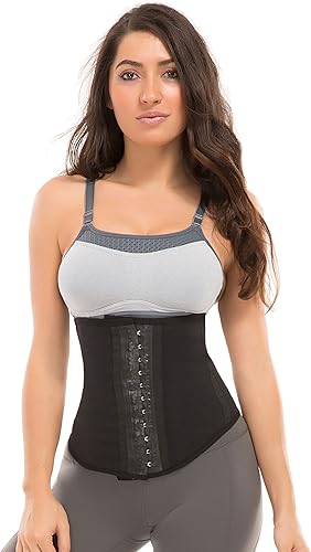 TruFigure Entrenador de cintura de látex deportivo colombiano (Faja Deportiva) con 3 ganchos