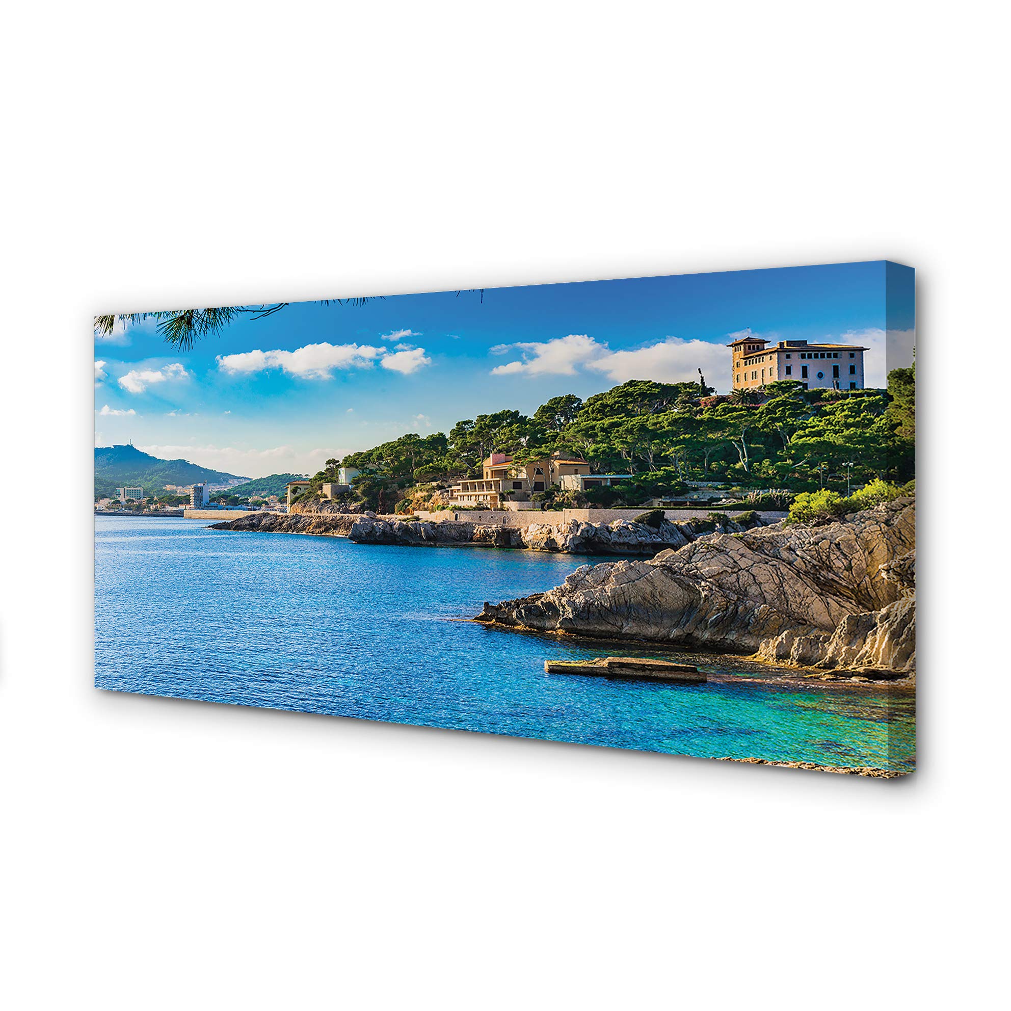Tableau côte montagnes peinture sur toile panoramique pour transformer votre salon