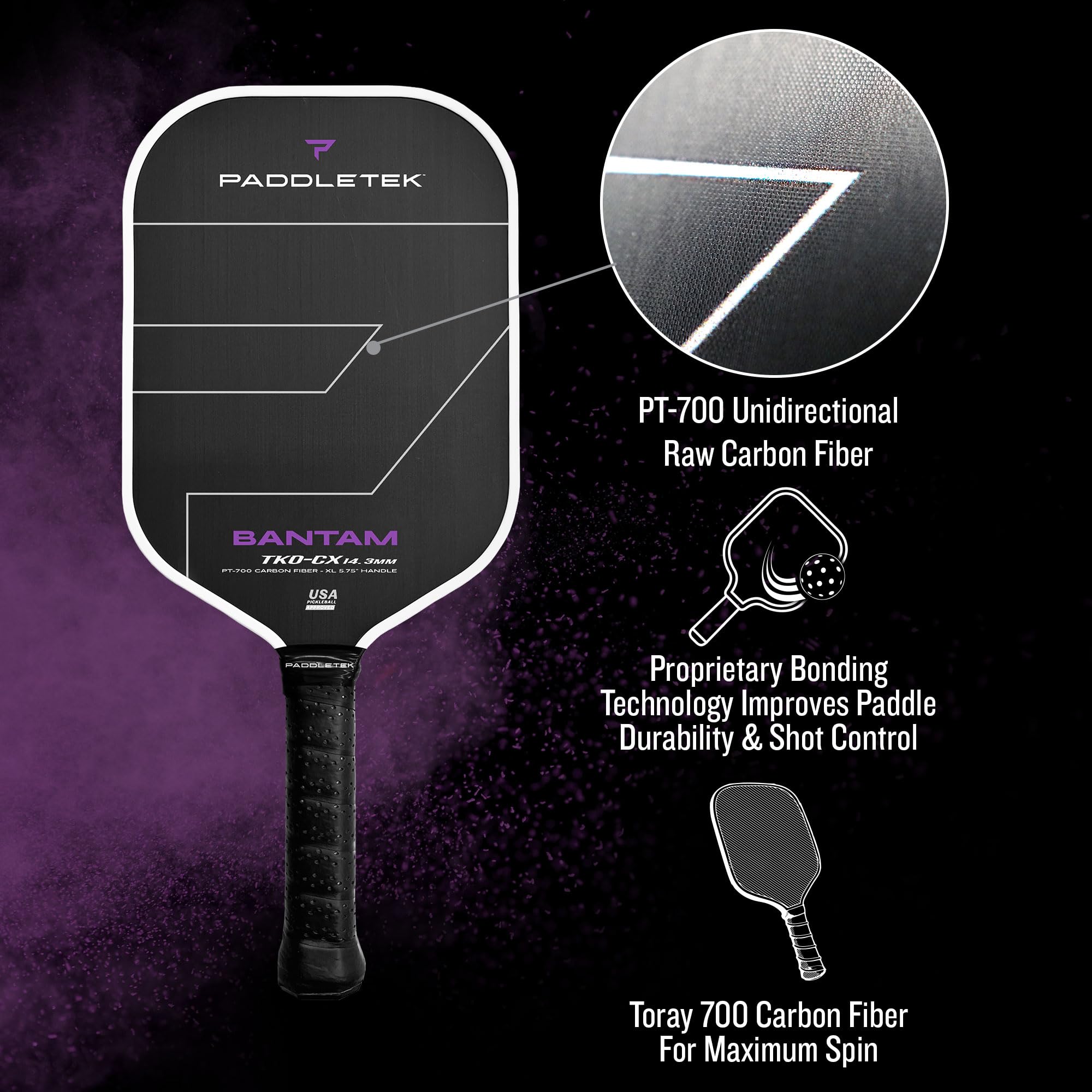 TKO Amazon.com: Paddletek Bantam TKO-CX 14.3mm Pickleball Paddles with