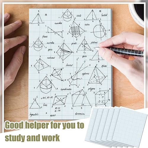 Miniatura 7 de Ctosree 6 blocs cuadrilares de 8.5 x 11 pulgadas, 10 cuadrados por bloc de papel cuadriculado, bloc de sección transversal para dibujo de