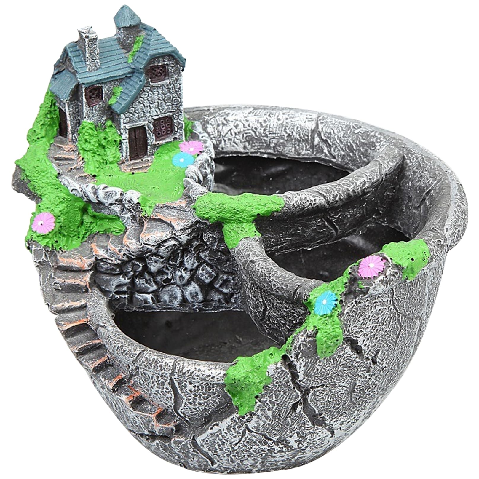 Pot de fleurs de jardin avec fée et maison pour plantes de balcon intérieur et extérieur