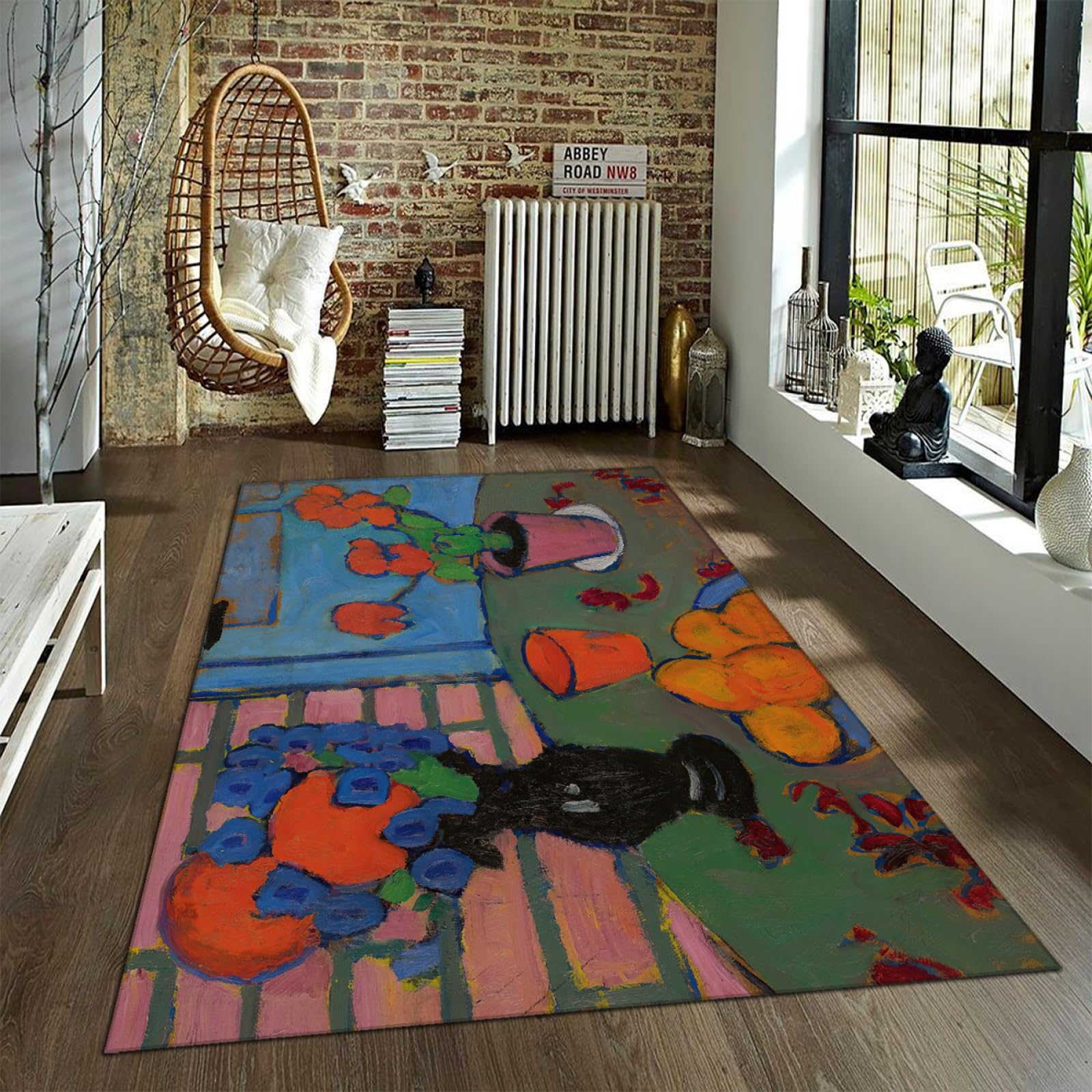 Dywaniki w kwiaty 120 x 180 cm - nowoczesny dywan do salonu, estetyczny dywanik do sypialni, miękki, nie gubi włosia, dywan kuchenny, niskie runo, wycieraczka przy łóżku
