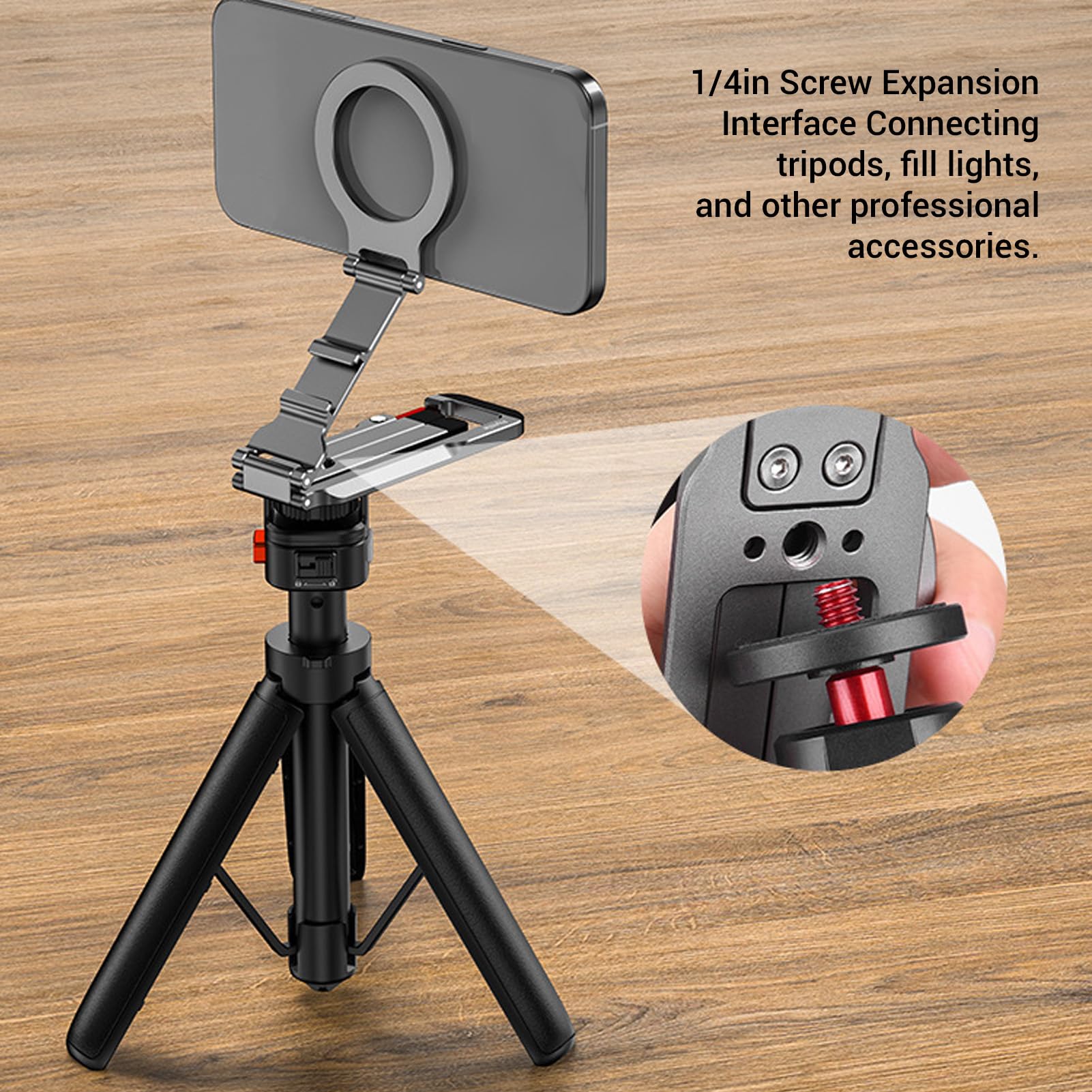 Generic Soporte Magnético para Trípode de Teléfono, Soporte Fuerte para Palo Selfie Serie iOS para Transmisión en Vivo, para Teléfono de Viaje